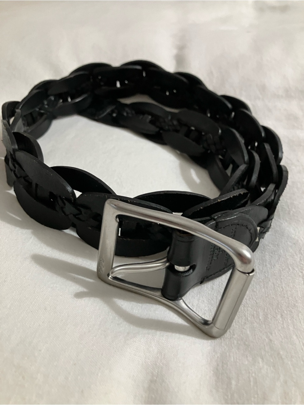 Ralph Lauren Black Leather Braided Belt 38”